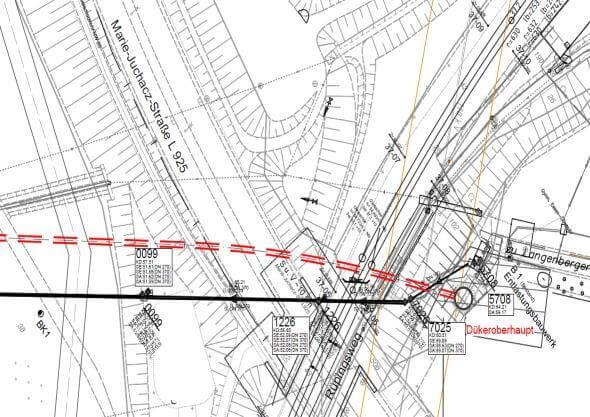 Projektvisualisierung für den Neubau der Düker Überruhr in Essen, Nordrhein-Westfalen.