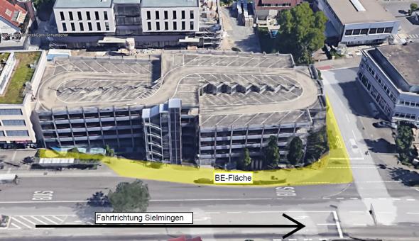 Modernes P+R Parkhaus in Filderstadt-Bernhausen, mit klarer Architektur und umweltfreundlichen Merkmalen.